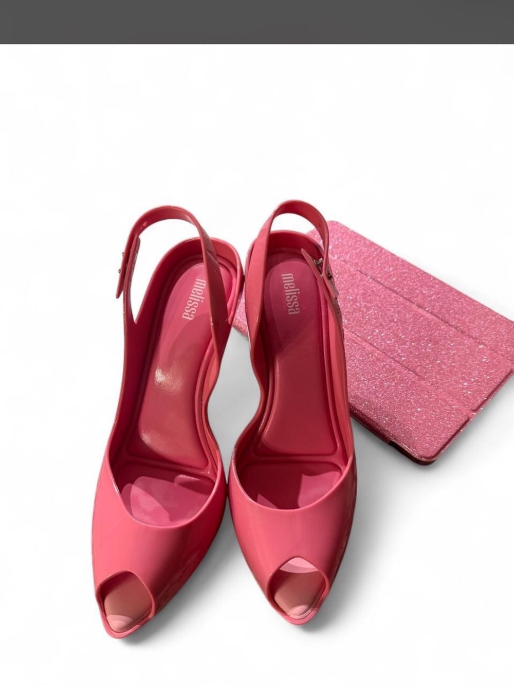 Melissa Coral Pink Peep-Toe Slingback Sandals